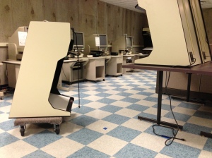 After photo of the new tile in the Microfilm Room.