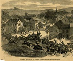 Illustration of Morgan's Raid published in Harper's Weekly, 1863.